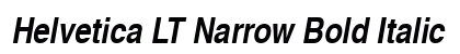 Helvetica LT Narrow Bold Italic preview