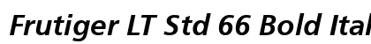 Frutiger LT Std 66 Bold Italic Preview