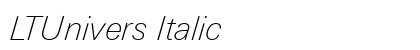 LTUnivers Italic Preview