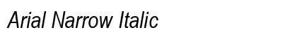 Arial Narrow Italic Font Arial Narrow Italic Font Preview