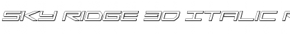 Sky Ridge 3D Italic Regular Font