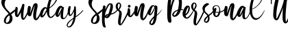 Sunday Spring Personal Use Font