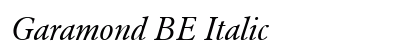 Garamond BE Italic Preview