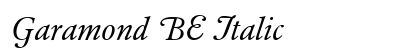 Garamond BE Italic Preview