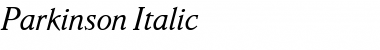 Parkinson Italic Font