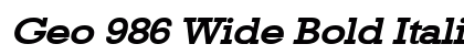 Geo 986 Wide Bold Italic preview