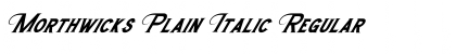 Morthwicks Plain Italic Font
