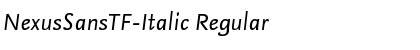 NexusSansTF-Italic Regular Font
