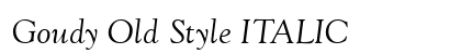 Goudy Old Style ITALIC Preview