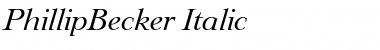 PhillipBecker Italic Font