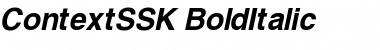 ContextSSK BoldItalic Font