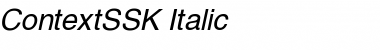 ContextSSK Italic Font