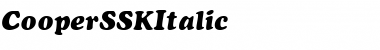 CooperSSK Italic Font