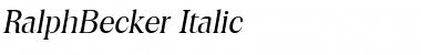 RalphBecker Italic Font
