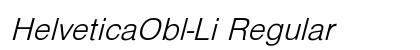 HelveticaObl-Li Regular preview