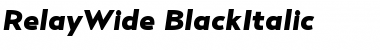 RelayWide-BlackItalic Regular Font