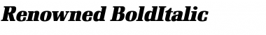 Renowned BoldItalic Font