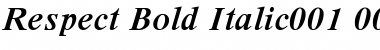 Respect Bold Italic Font