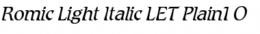 Romic Light Italic LET Plain Font
