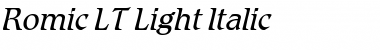 Romic LT Light Italic Font