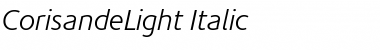 CorisandeLight Italic Regular Font