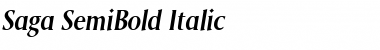 Saga SemiBold Italic Font