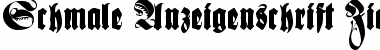 Schmale Anzeigenschrift Zier Regular Font