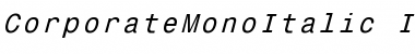 CorporateMonoItalic Italic Font