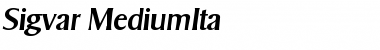 Sigvar-MediumIta Font