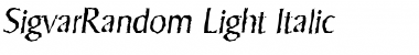 SigvarRandom-Light Italic Font