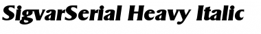 SigvarSerial-Heavy Italic Font