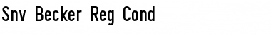 Snv Becker Reg Cond Regular Font