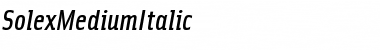 Download SolexMediumItalic Font