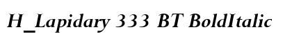 H_Lapidary 333 BT BoldItalic Preview