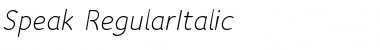 Speak-RegularItalic Regular Font