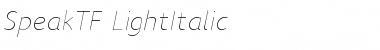 SpeakTF-LightItalic Font