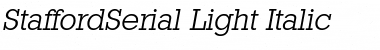 StaffordSerial-Light Italic Font