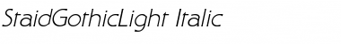 StaidGothicLight Italic Font