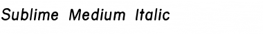 Sublime Medium Italic Font Sublime Medium Italic Font