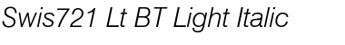 Swis721 Lt BT Light Italic Font