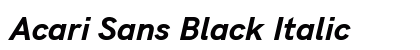 Acari Sans Black Italic preview