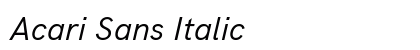Acari Sans Italic Preview