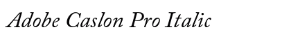 Adobe Caslon Pro Italic Preview