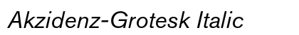 Akzidenz-Grotesk Italic Preview