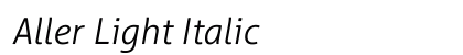 Aller Light Italic Preview