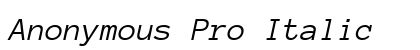 Anonymous Pro Italic preview