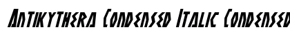 Antikythera Condensed Italic Condensed Italic preview