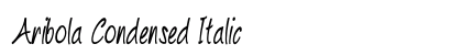 Aribola Condensed Italic preview