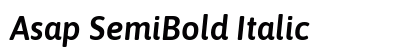 Asap SemiBold Italic Preview