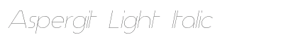 Aspergit Light Italic preview